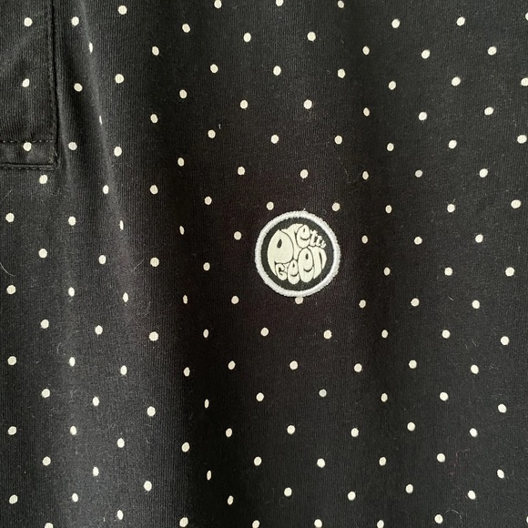 Pretty Green Polo Shirt Polk Dot Short Sleeve Black Medium - Picture 6 of 10